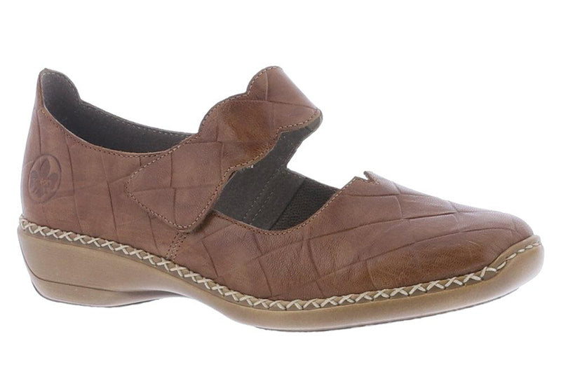 The chic Doris may become your shoe.  Features a leather upper and a cushioned insole with arch support. 