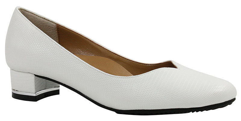 J. Renee Bambalina White Lizard Print Pump Women