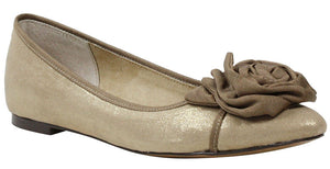 The Baylynn flat has big bow detail full of personality  Features a memory foam insole for added cushion and comfort.  Heel height is approximately .25 ".