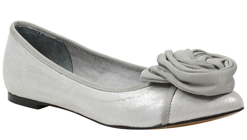 The Baylynn flat has big bow detail full of personality  Features a memory foam insole for added cushion and comfort.  Heel height is approximately .25 