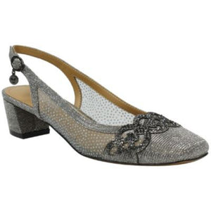 Faleece is an elegant low heel slingback made for special occasions. Made in fabric and features memory foam. Heel height is approximately 1.5 inches.