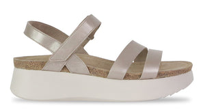 Go to new heights in the Juniper.  This style is a clean strappy sandal on a platform.  Features a contoured cork footbed with suede sock cover, hook and loop closure and ExtraLight molded EVA bottom with platform balanced strike zones with toe lift and ease of gate. Heel height approximately 2 inches.