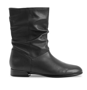 The Munro Lynette boot is a timeless and modern scrunch mid calf bootie. Features a soft and breathable microfiber lining with a fully cushioned and contoured footbed for all-day comfort and support.  Inside zipper for easy on and off.
