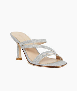 The Ostin by Pelle Moda is a strappy evening sandal featuring a square toe.   Heel height is approximately 3 inches.