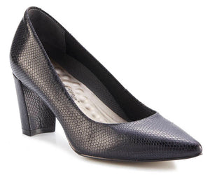 The Samantha is the heel you have been looking for.  Designed with gorgeous cashmere leather this heel makes a true style statement.   Constructed with the Tiny Pillows construction for comfort and a rubber outsole.  Heel height is approximately 2.5 inches.