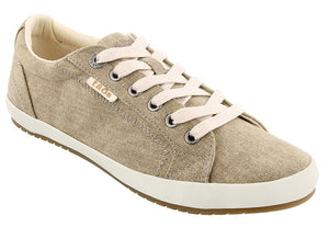 These canvas lace-up sneakers will quickly become the star of your wardrobe.  Star is a fresh take on the canvas sneaker and are perfect for running around town.  Features lacing which delivers a custom fit, removable footbed with Soft Support and a flexible sole. Heel height is approximately 1 inch.