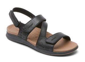 The black Tala sandal offers a fresh blend of styling and comfort.  Adjustable straps help you get just the right fit, and a contoured footbed adds extra cushioning and arch support.