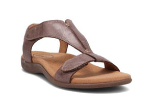 The Show is a lightweight leather sandal made in Spain.  These brown sandals are comfortable due to the lightweight padded footbed lined in suede.  Features adjustable hook and loop closures.  The Show is ready for adventure.  Heel height is approximately 1.25 inches.