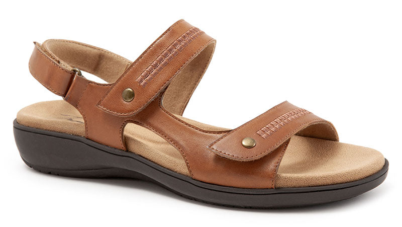 Trotters Venice sandal updated top stitching adjustable straps to fit your foot perfectly and a memory foam cushioned and contoured footbed with arch support.  Heel height is approximately 1.25 inches.