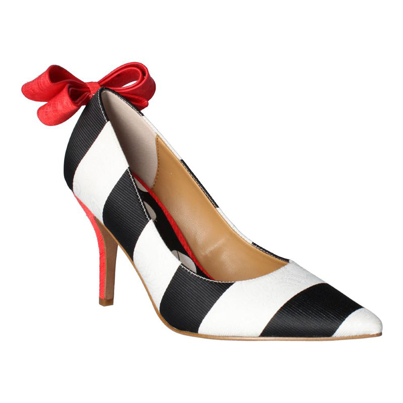 Simple, elegant, and versatile pump with adorned bow on heel. Feel sassy in skinny jeans, satin capris, or your favorite little black dress. The Zenata features a memory foam insole for added cushion and comfort.    Heel height is approximately 3.25 inches.