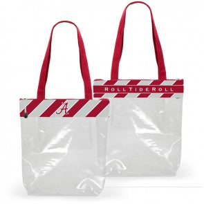 Alabama gameday stadium tote.  Features a top zip, double shoulder straps and inside pocket.