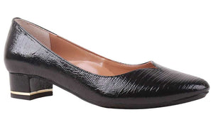 The J. Renee Bambalina low heel pump makes a style statement for any occasion.  Wearable and trend right low block heel pump with sweetheart top line, wrapped in lizard print for the perfect addition to your modern classic wardrobe.  Perfect for desk to dinner and everything in between.  Features a memory foam insole for added cushion and comfort.  Heel height is approximately 1.25 inches.