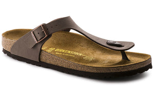 The Birkenstock Gizeh is perfect for day or evening.  Easy care Birko-Flor upper in a classic thong silhouette with an adjustable buckle for the perfect fit.  Upper is made of acrylic and polyamide felt fibers with a leather-like texture on top and a soft fabric underneath against the skin. 