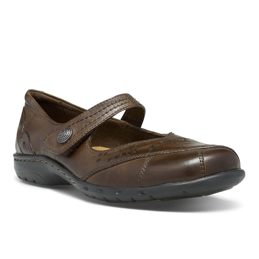 The Petra mary jane style from Rockport Cobb Hill is loaded with comfort features.  Adjustable hook and loop closure allows for personalized comfort and fit.  Decorative sidewall stitching provides detail styling.  This style has a lightweight outsole and the heel height is approximately 1 inch.