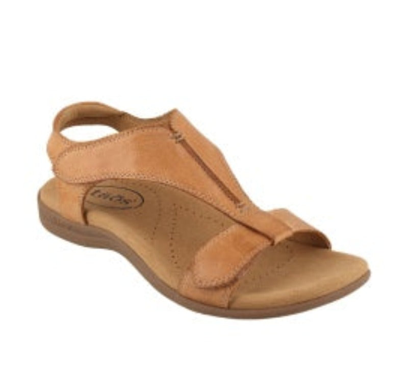 The Show is a lightweight leather sandal made in Spain.  These sandals are comfortable due to the lightweight padded footbed lined in suede.  Features adjustable hook and loop closures.  The Show is ready for adventure.  Heel height is approximately 1.25 inches.