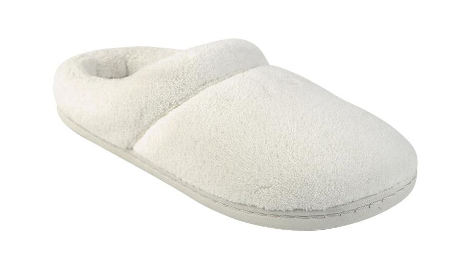Instantly create a luxury spa experience in your own home by donning a pair of Tempur-Pedic Windsock memory foam spa slippers.   This stylish and durable terry cloth spa clog features dual-layer Tempur material memory foam insoles that perfectly mold to the exact contours of your feet and soft lush terry cloth lining. It also has a lightweight indoor/outdoor sole. Like walking on air only better!